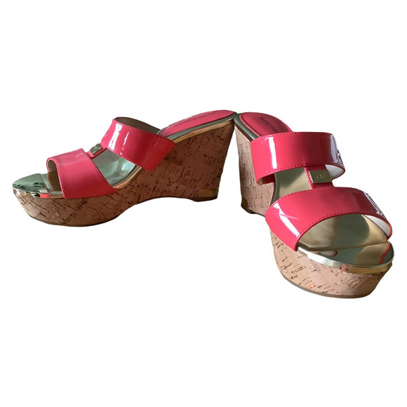 Stylish Pink Wedge Sandals - Picture 4 of 11